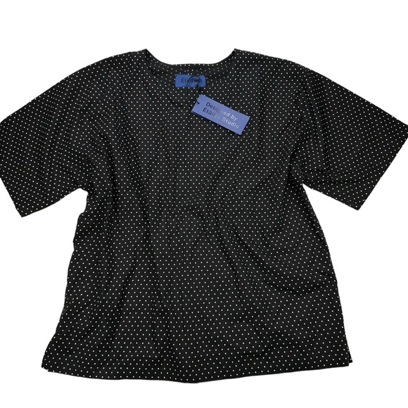 etudes Studio Powder Formula short sleeve Polka Dot top, S, NWT - Picture 1 of 8